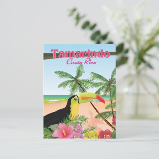 Het poster van de het strandvakantie van Costa Feestdagenkaart (Staand voorkant)