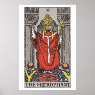 Het Poster van de Kaart Hierophant Tarot