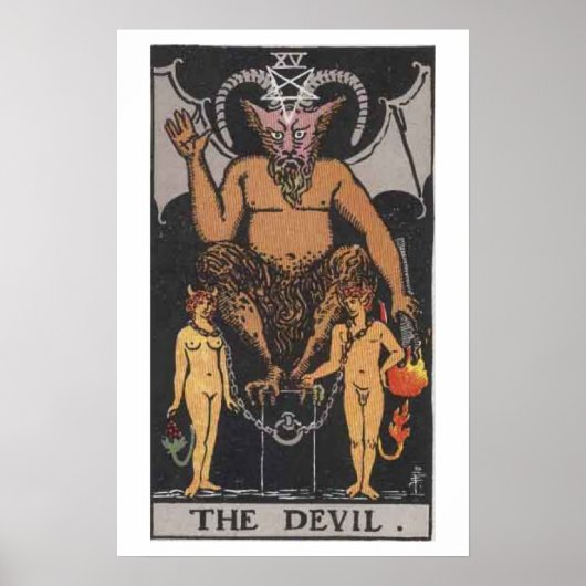 Het Poster van de Kaart van Devil Tarot (Voorkant)