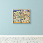 Het Poster van de Kaart van Londen herstelde Canvas Afdruk (Insitu (Houten vloer))