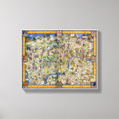Het Poster van de Kaart van Londen  herstelde Canvas Afdruk (Voorkant)