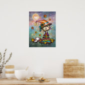 Het Poster van de Kleine Wanderer Witch en Cat Art (Keuken)