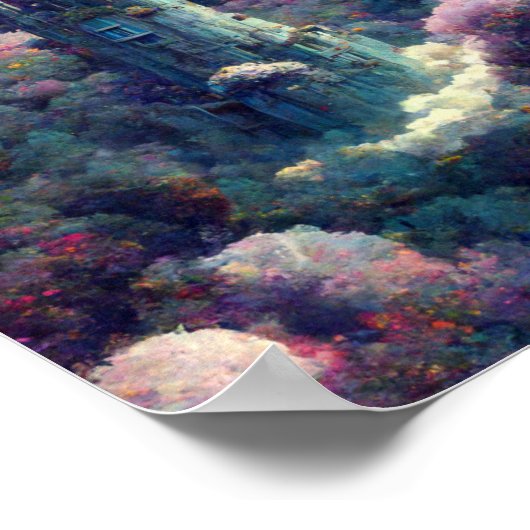 Het Poster van de Kunst van het Kasteel van Lavend (Hoek)