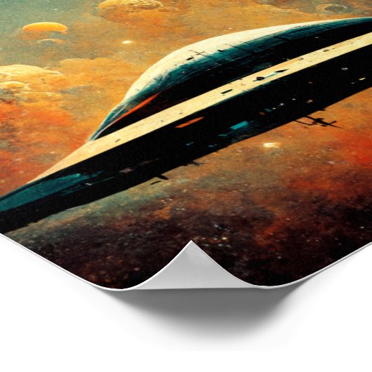 Het Poster van de Kunst van Spaceport Sci-Fi (Hoek)