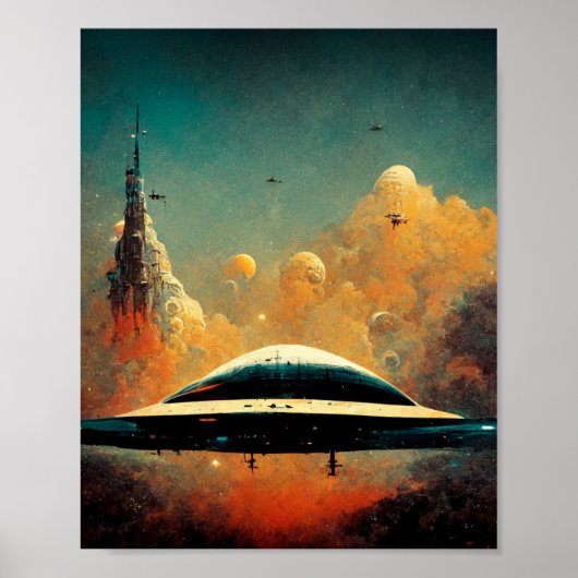 Het Poster van de Kunst van Spaceport Sci-Fi (Voorkant)