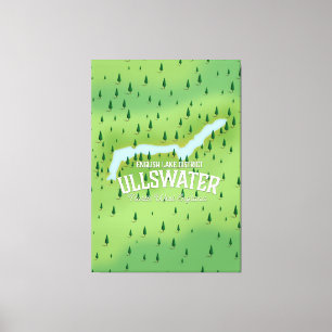 Het poster van de landkaart van het meer van het m canvas afdruk