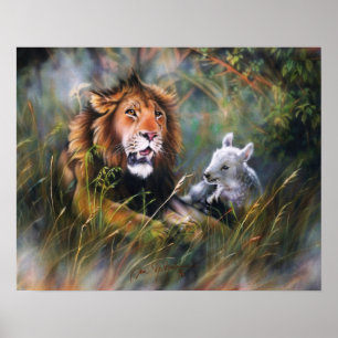 Het Poster van de Leeuw en de Lamp