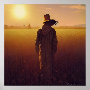 Het Poster van de Lone Scarecrow Digital Art