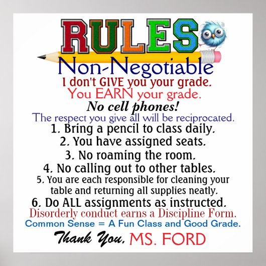 Het Poster van de nieuwe Versie School voor lerare (Voorkant)