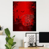 Het poster van de skeletskater (Thuiskantoor)