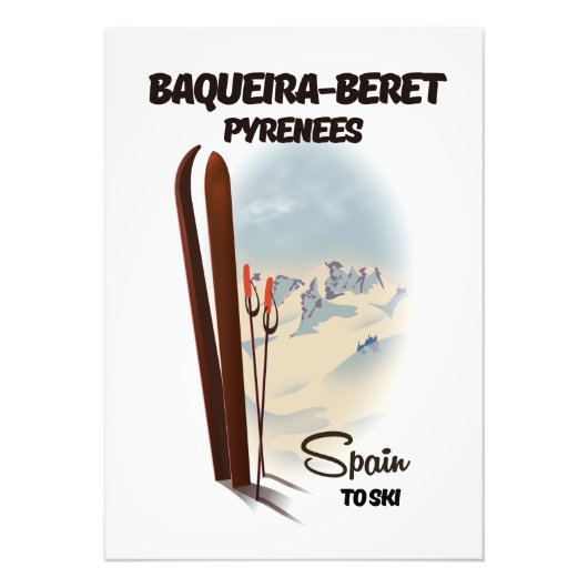 Het poster van de skigebieden Baqueira-Beret Spanj (Voorkant)