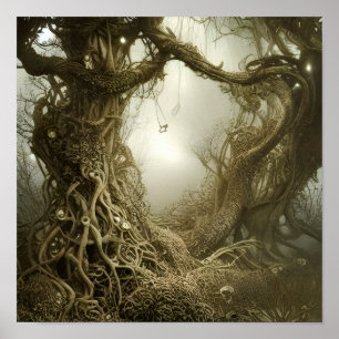 Het Poster van de Spellbound Tree Fantasy Art