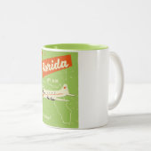 Het poster van de staat Florida. Tweekleurige Koffiemok (Voorkant rechts)