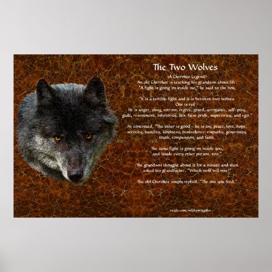 Het Poster van de TALE-kunst van de TWEE WOLVES CH (Voorkant)