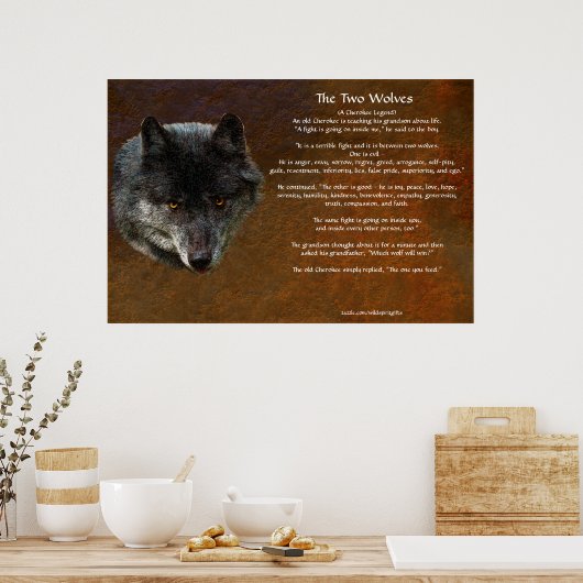 Het Poster van de TALE-kunst van de TWEE WOLVES CH (Keuken)