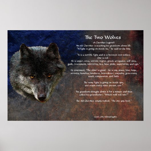 Het Poster van de TALE-kunst van de TWEE WOLVES CH (Voorkant)