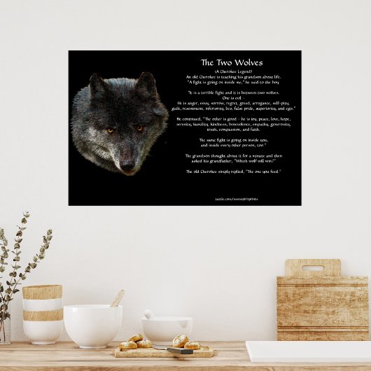 Het Poster van de TALE-kunst van de TWEE WOLVES CH (Keuken)