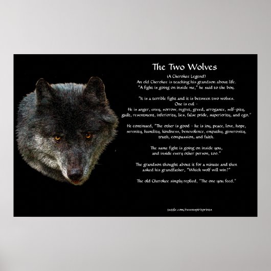 Het Poster van de TALE-kunst van de TWEE WOLVES CH (Voorkant)