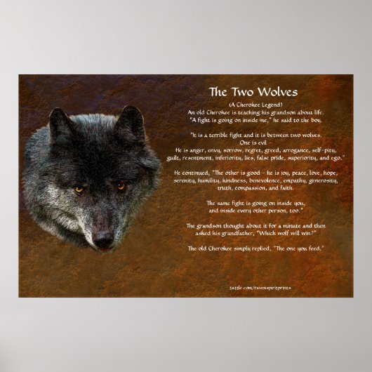Het Poster van de TALE-kunst van de TWEE WOLVES CH (Voorkant)