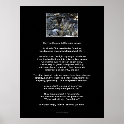 Het Poster van de TALE-kunst van de TWEE WOLVES CH (Voorkant)