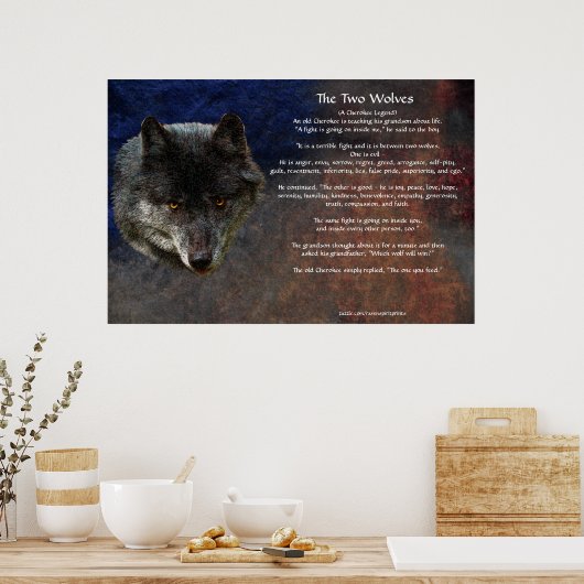 Het Poster van de TALE-kunst van de TWEE WOLVES CH (Keuken)