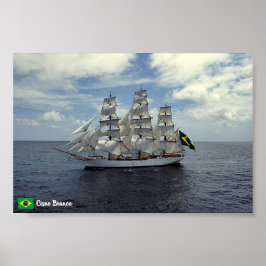 Het Poster van de Tall Ship Cisne Branco van Brazi