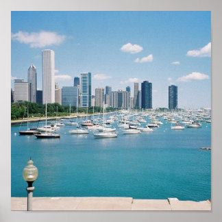 Het Poster van de Veldlijn van Chicago Lakefront/D