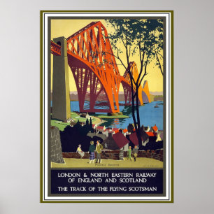 Het Poster van de Vintage-reis van de Forth Bridge