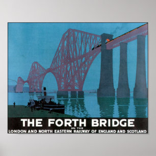 Het Poster van de Vintage van de Forth Bridge