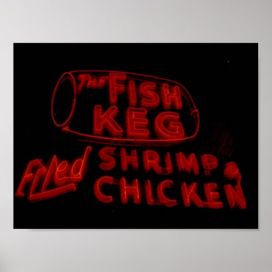 Het Poster van de viskeg Goraalse Neon Sign (Voorkant)