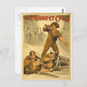 Het Poster van de Vraag van de Trompet  WW1 Briefkaart (Voorkant / Achterkant)