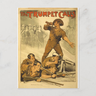 Het Poster van de Vraag van de Trompet WW1 Briefkaart