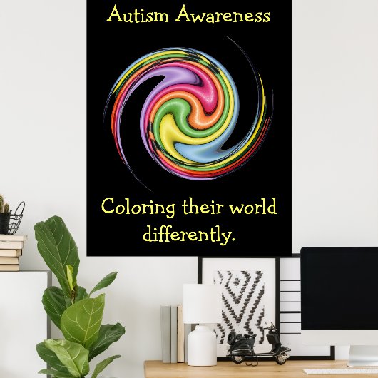 Het Poster van de wereld verschillend kleuren (Thuiskantoor)