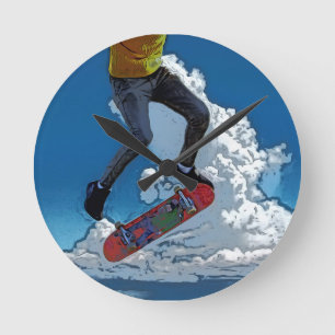 Het Poster van de Wind - Skateboarder Ronde Klok