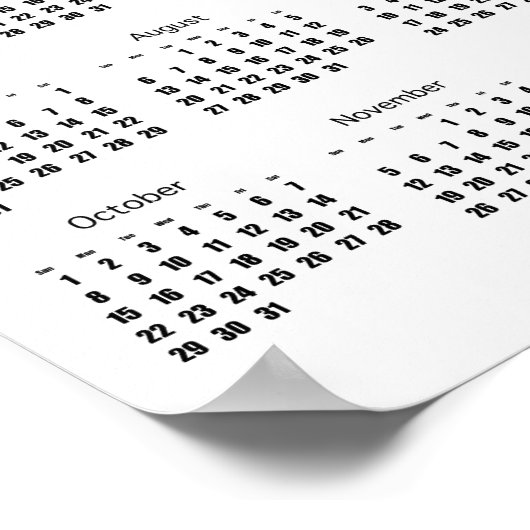 HET Poster van de witte kalender van KISS 2017 (Hoek)