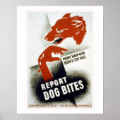 Het Poster van Dog Bites  WPA (Voorkant)