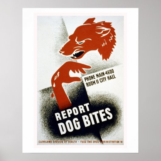 Het Poster van Dog Bites  WPA (Voorkant)