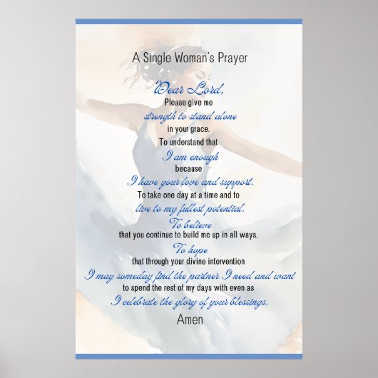 Het Poster van een alleenstaande vrouw (Voorkant)