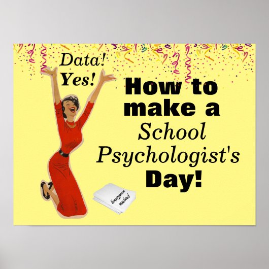 Het Poster van Happy School Psycholoog (Voorkant)