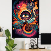 Het Poster van het alomtegenwoordige oog (Thuiskantoor)