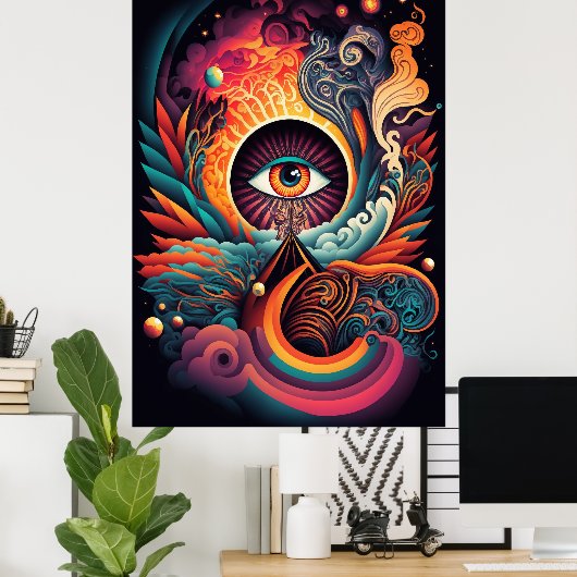 Het Poster van het alomtegenwoordige oog (Thuiskantoor)