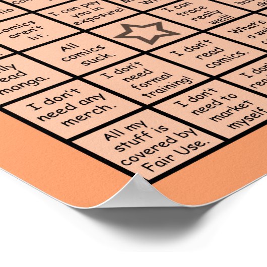 Het Poster van het Bingo van de fouten van het Koe (Hoek)