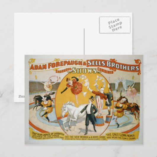 Het Poster van het Circus van de Dames van het Briefkaart (Voorkant / Achterkant)