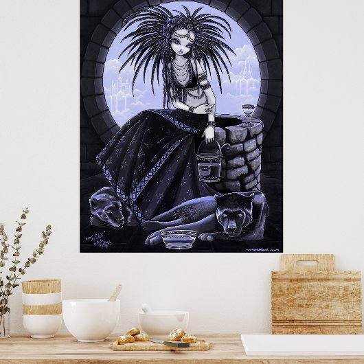 Het Poster van het hoogtribaal-fusiewaterpanter (Keuken)