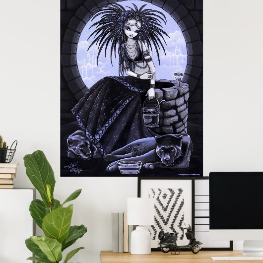 Het Poster van het hoogtribaal-fusiewaterpanter (Thuiskantoor)