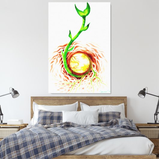Het poster van het levenszaad canvas afdruk (Insitu (Slaapkamer))