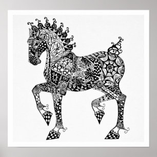 Het Poster van het paard - Veulen Clydesdale -