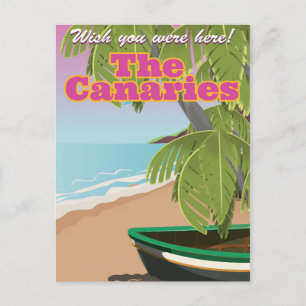 Het poster van het vintage kanaries-reizen briefkaart