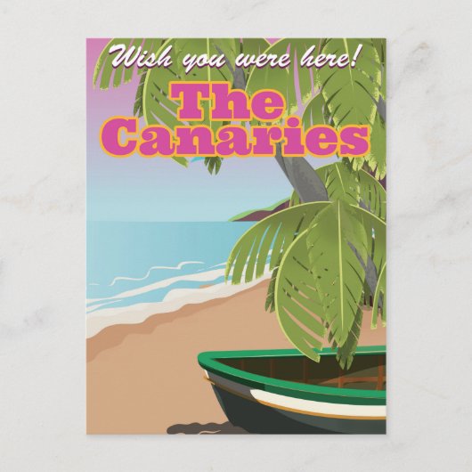 Het poster van het vintage kanaries-reizen briefkaart (Voorkant)