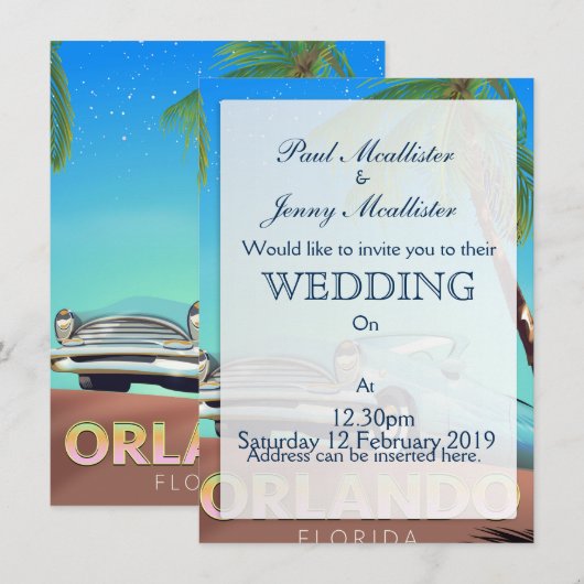 het poster van het wijnjaar Orlando Florida, Kaart (Voorkant / Achterkant)